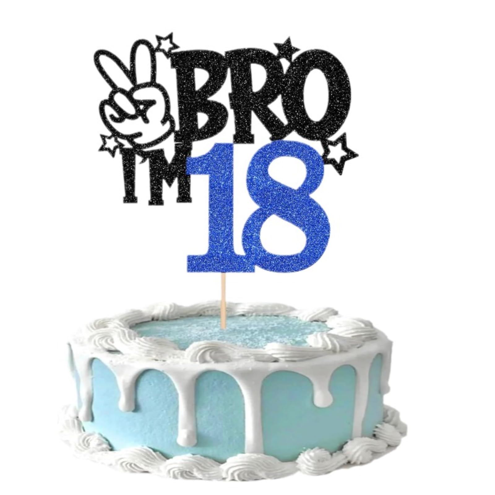 18th birthday cake topper Bro I'm 18 Cake Topper Happy 18th Birthday Bro I'm 18 Fabulous Cake Decorations 18 cake topper Suitable for birthday parties, anniversary cheers to 18 years