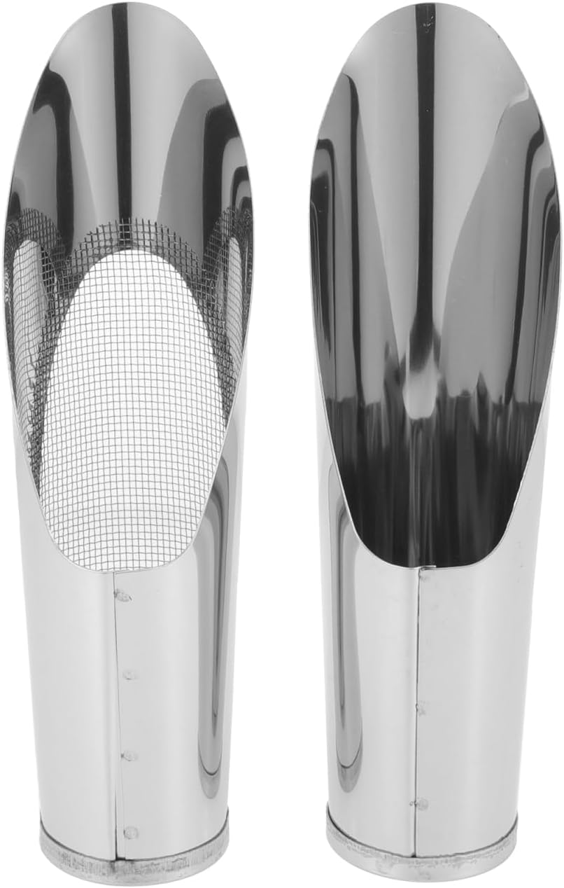 BESTonZON 2pcs Stainless Steel Soil Scoop and Sifter Garden Tool