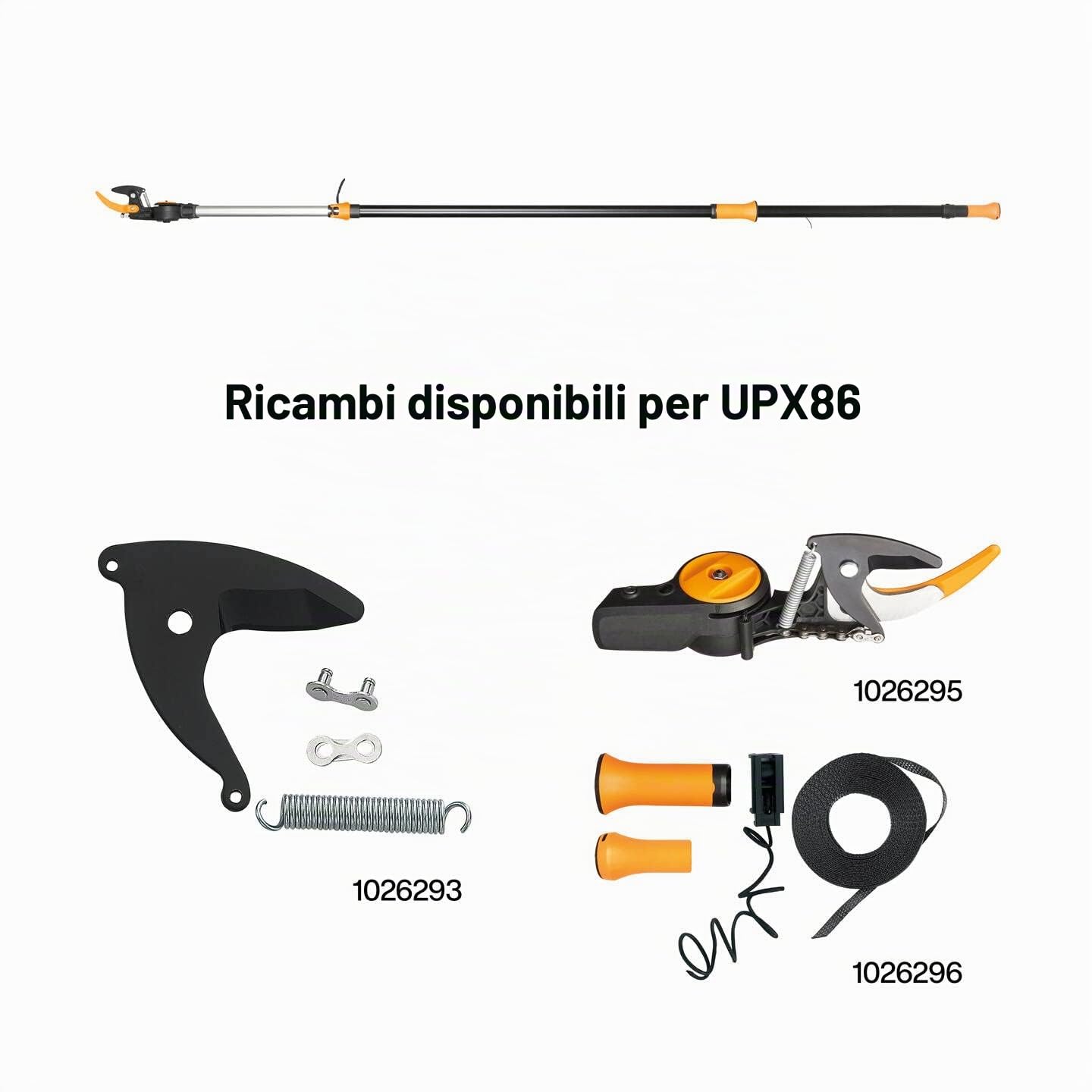 Fiskars Set di pezzi di ricambio originali per svettatoi con lame bypass UPX82, UPX86, UP82, UP84 e UP86, Con lama, molla e maglia di catena, Nero, 1026293