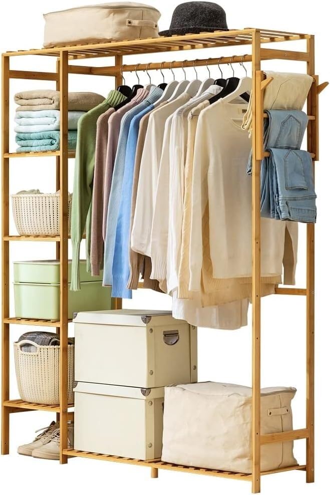 Armadio Moderno Scaffale portaoggetti Multifunzionale Organizzatore Scarpiera da Pavimento Appendiabiti di Grande capacità Cappotti Mobili for la casa