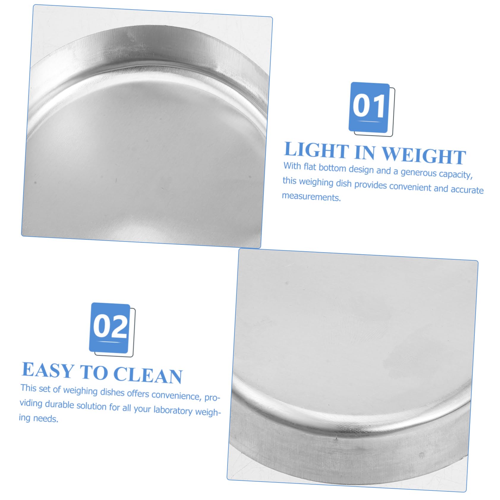 Cabilock 5 Series Plato De Pesaje Peso Bandejas Pesar Para Polvo Medida Muestras Platillos De Pesaje Botes De Pesaje Platos De Pesaje Placas De Muestra Plata Aluminio 10 Piezas X 5