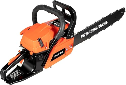 Motosierra de gasolina manual de 2 tiempos de 58 CC para aserrar, cortar, podar y recortar madera (20 pulgadas)