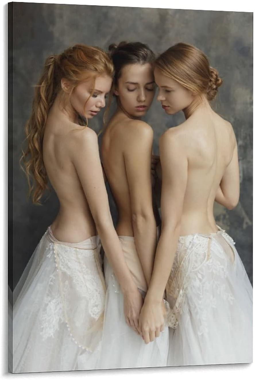 Body Art Poster Three Nude Sexy Blonde Beauties Poster Painting Canvas Prints Bedroom Large home decor Wall Art Picture canvas wall 24x36inch(60x90cm)