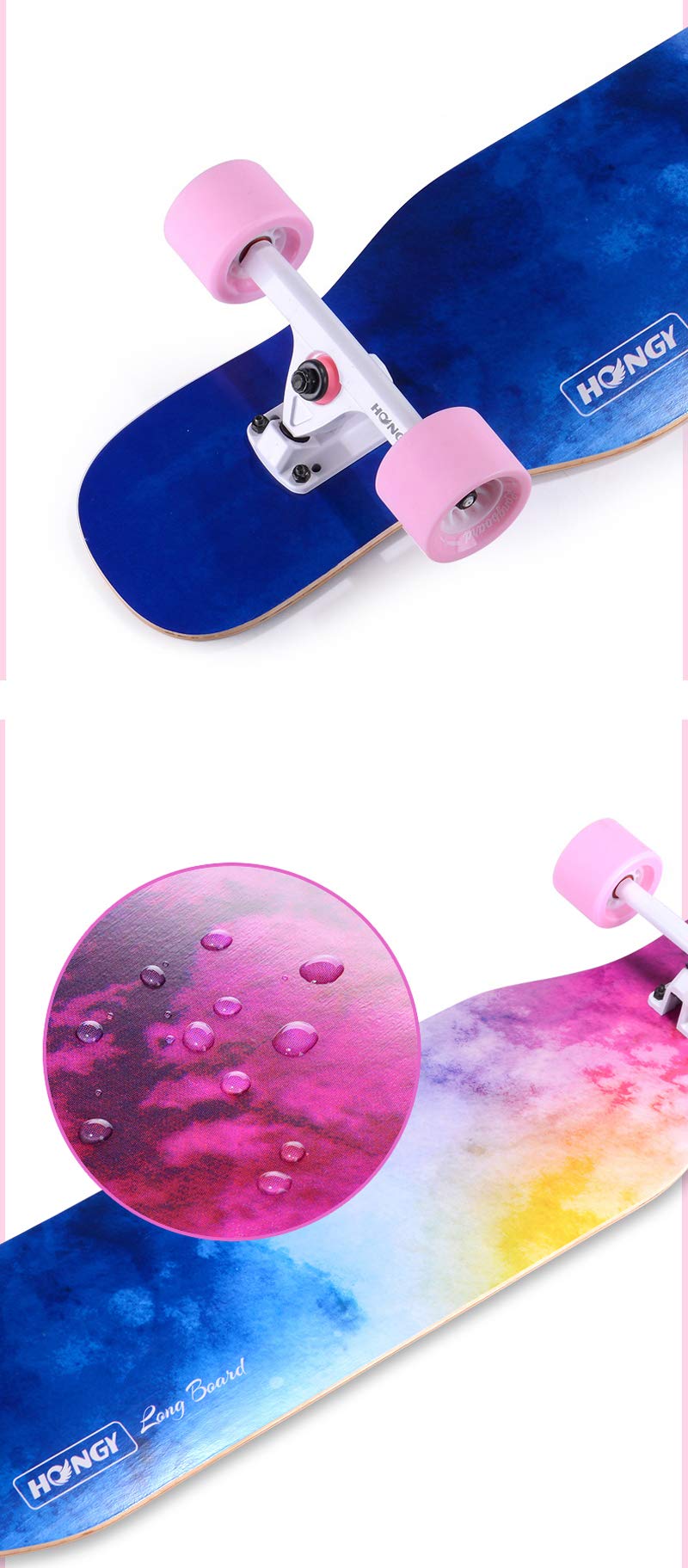 スケートボード ロングスケートボード スケボー ロンスケ SK028 紫 ロング スケートボード LAND SKATE AKAW アカウ CONCRETE WAVE