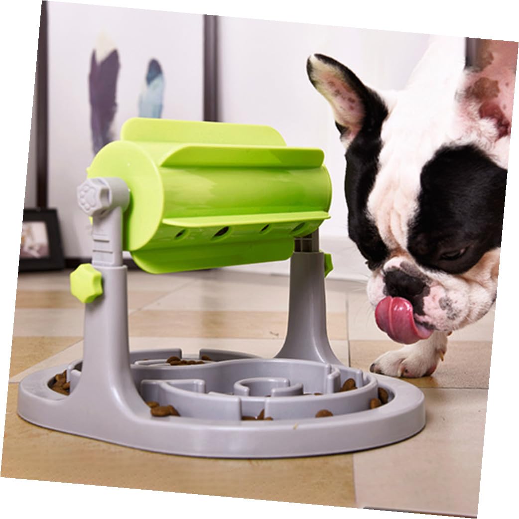 ORFOFE Dispenser Tamburo Per Cibo Per Cani Giocattolo Divertente Plastica Verde Per Alimentazione Lenta Controllo Delle Porzioni e Gioco Interattivo Per Evitare Indigestione