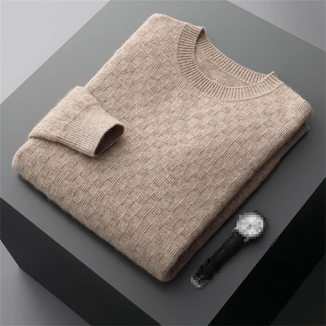Vogrtcc Maglione Casual da Uomo in Cashmere Lavorato A Maglia A Maniche Lunghe