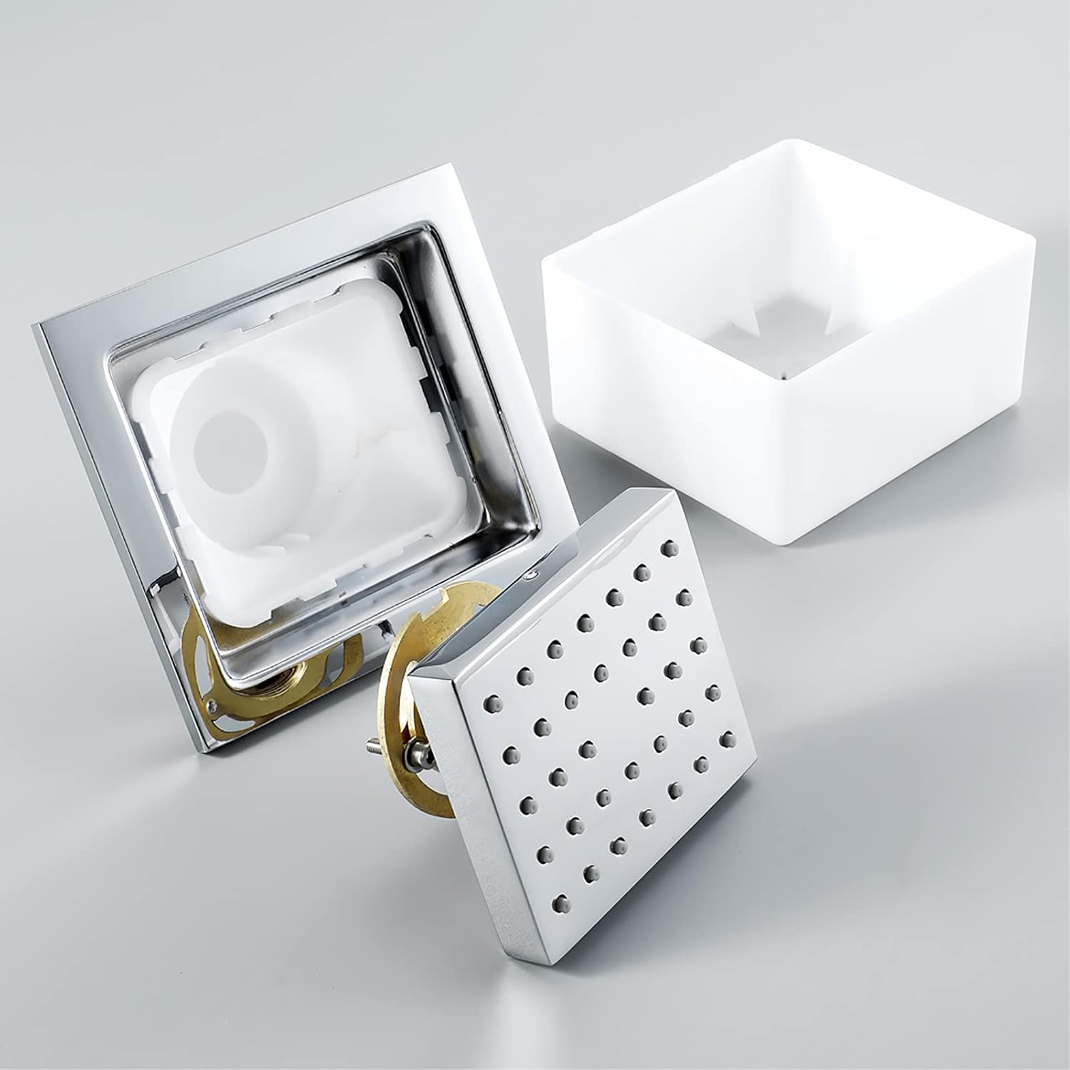 Shower Head Shower Body Spray Massage Jet Brass Body Spray Jet Chrome Adjustable Shower Side Jets Rectangular Shower Head Sprayer Wall Mount Bathroom Shower Accessories, 12x13cm,6 Pack