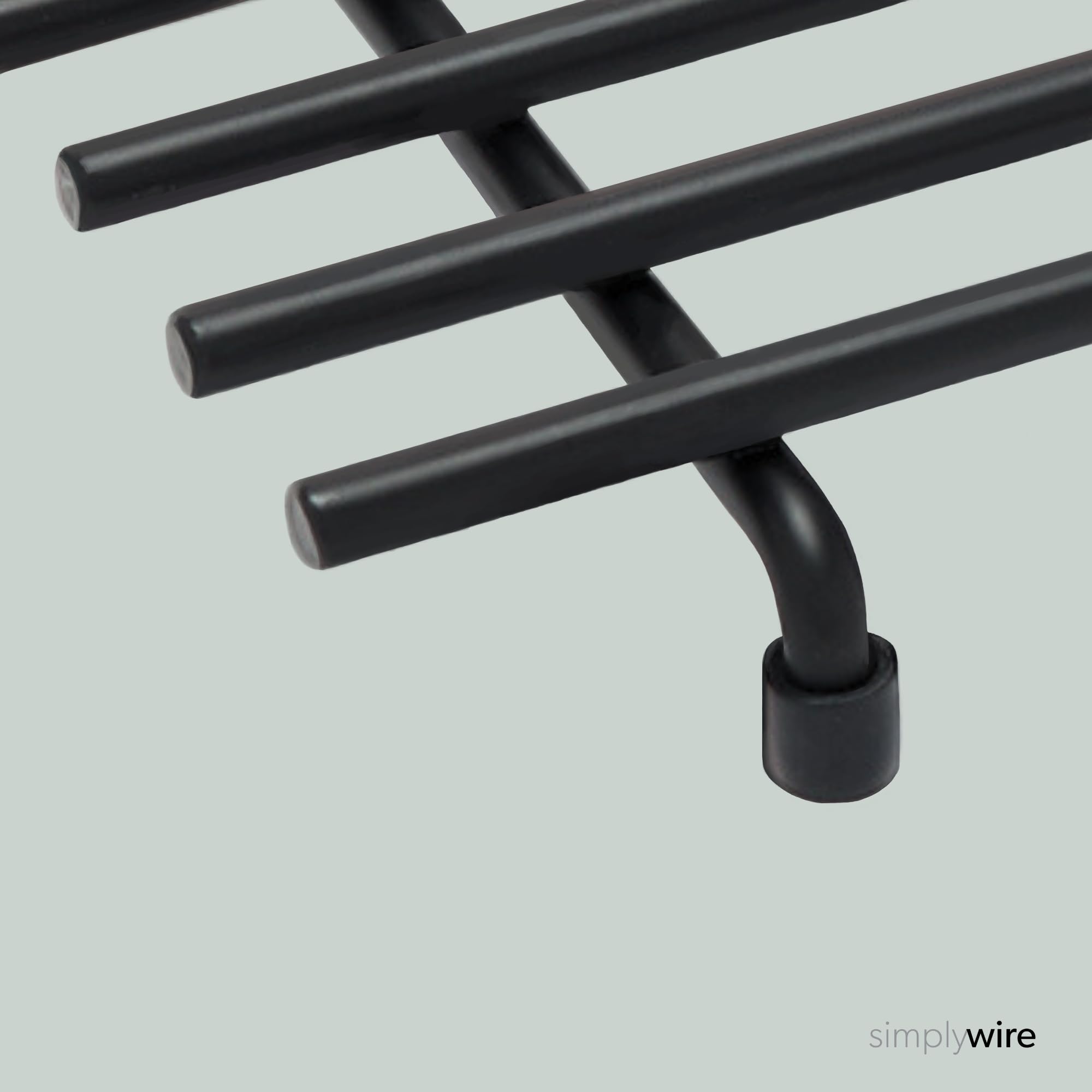 simplywire – Untersetzer – 2er-Pack – Hitzebeständig – Küchenarbeitsplattenschutz – Quadratisch – Schwarz Pulverbeschichteter Stahl