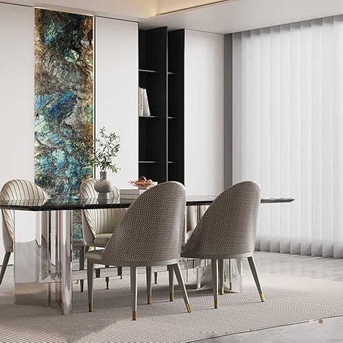 Miniatura 5 de Sillas de comedor, silla de acento tapizada con patas de metal para comedor sala de estar, Sillas para comedor (gris)