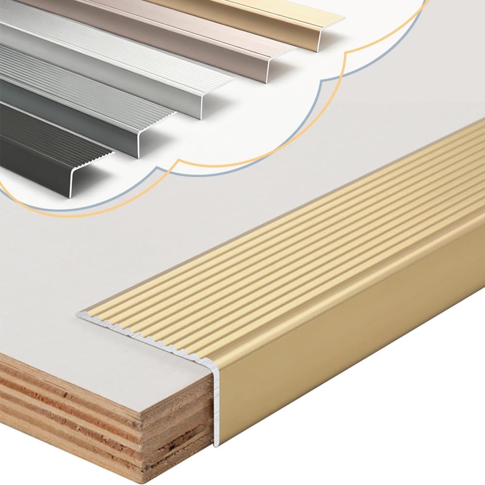 Perfil de borde de escalera aluminio 90cm protector antideslizante angular 8