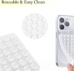 2PCS Silicone Suction Phone Case Mount,Non Slip Double-Sided Suction Cup Phone Mount,Hands-Free Accessories Holder for Selfies and Videos (2 Transparent)