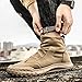 Hhhchpm Men's Side Zip Waterproof Campsite Hiking Boots Chukka Ankle Boots for Hiking Camping & Driving All Season Fashion Retro High Top Chukka Outdoor Walking Sneakers (Khaki,9)