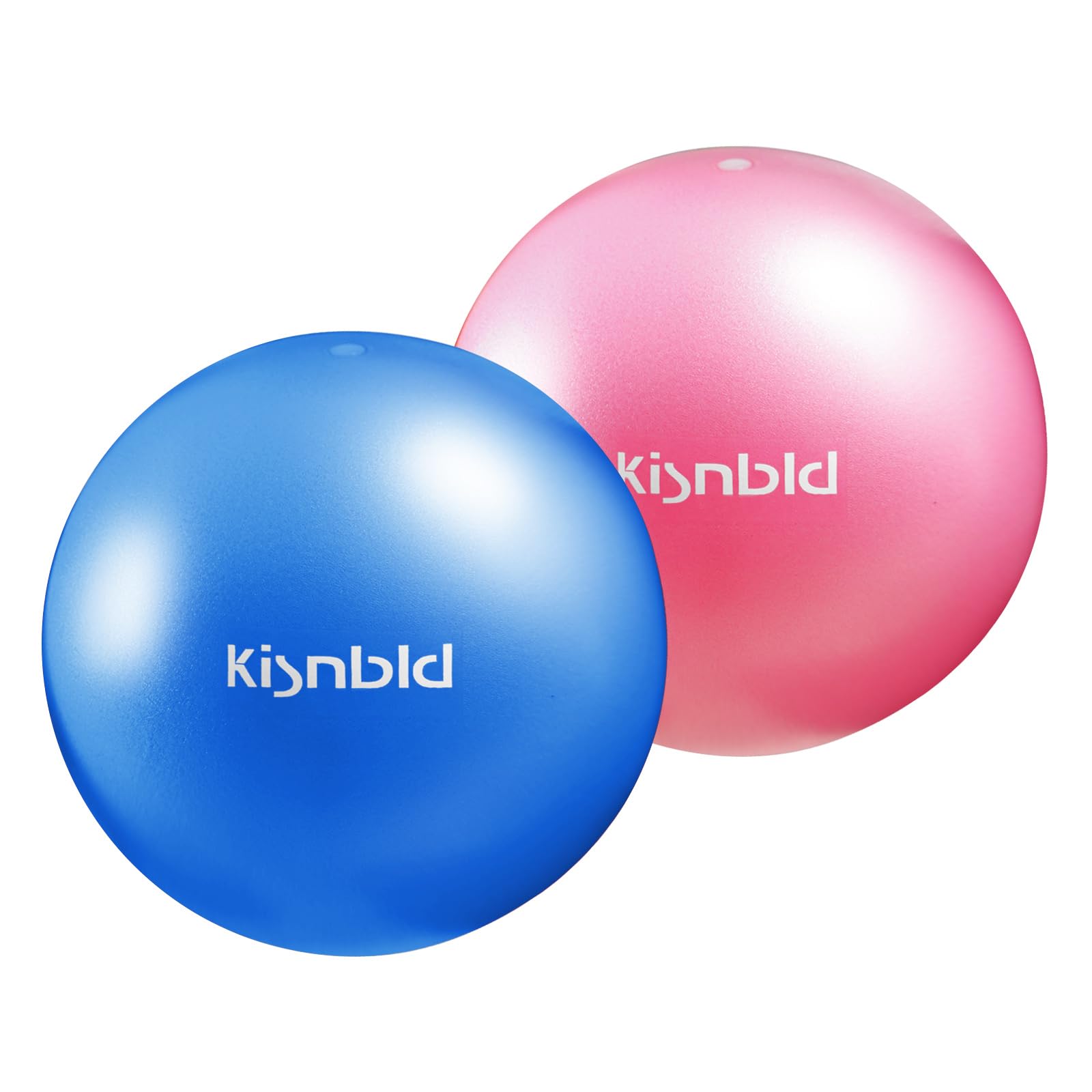 kisnbld Small Exercise Ball, 9 Inch Mini Pilates Ball, Anti Burst and Slip Resistant Mini Yoga Ball for Stability, Fitness, Physical Therapy, Stretching & Core Strength Workout at Home Gym & Office 1Blue&1Pink
