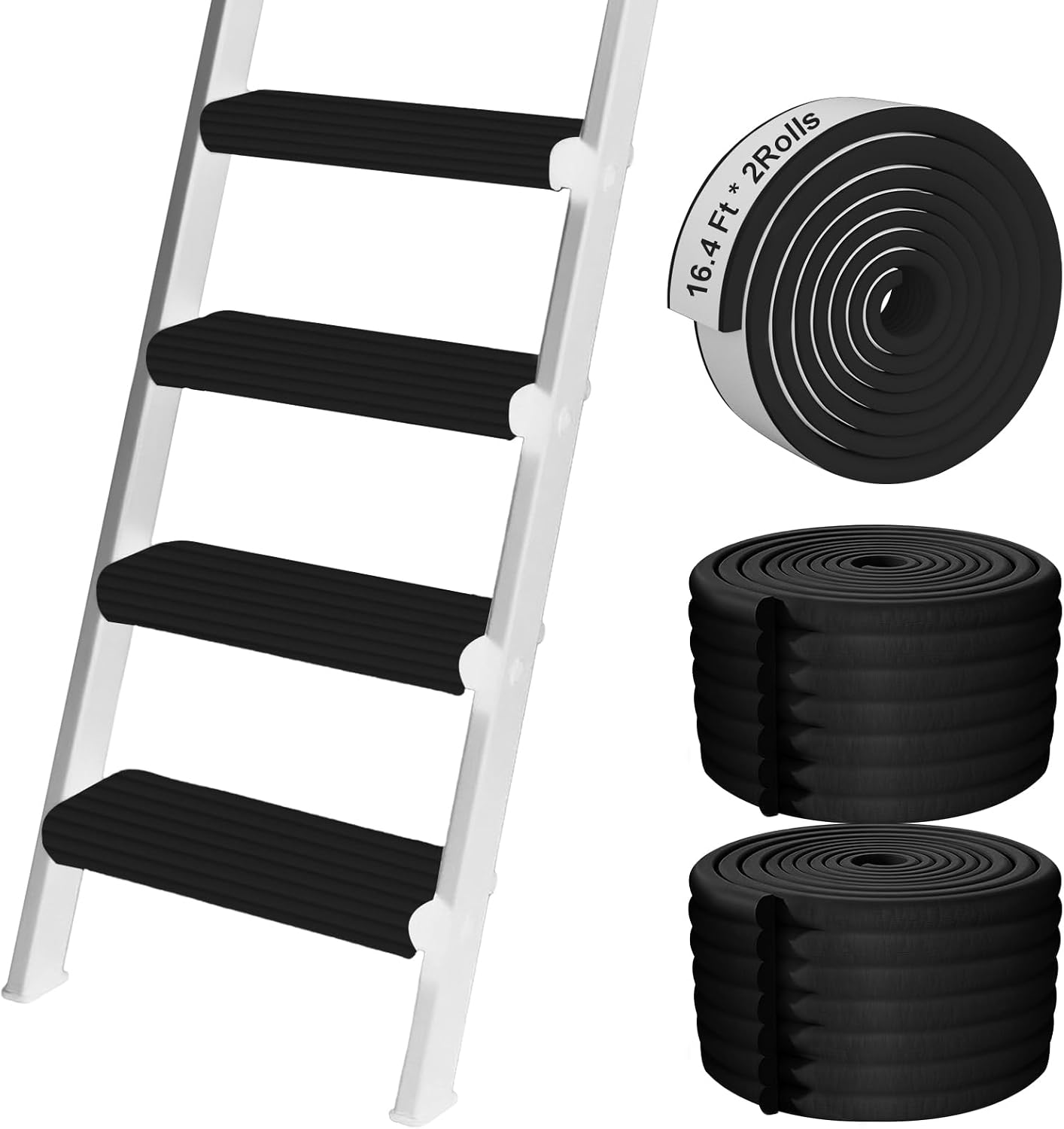 Bunk Bed Ladder Pads, 16.4In x 3.15Ft 2Roll Self-Adhesive Ladder Pads, Soft Extra-Wide Edge Protector, for Ladder, Stair Edge, Sharp Edges, Desk, Table, Furniture