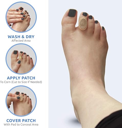 Miniatura 7 de Comfort Zone Parches medicados para eliminar maíz, almohadillas eficaces para eliminar maíz con ácido salicílico, 18 parches medicados y 18