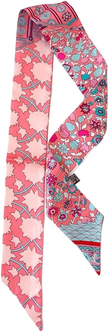 100% Mulberry Silk Scarf for Handbags,Bags, and Purses,1Pcs 2"x35" Hair Ribbon Skinny Neck Scarves for Women