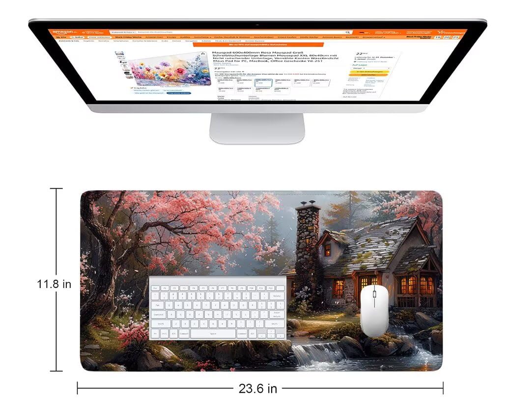 Podkładka pod mysz kabinową XXL 1200 x 600 mm, podkładka pod mysz leśną z podstawą antypoślizgową, trwała i wodoodporna konstrukcja, poprawia precyzję i szybkość, akcesoria biurowe dla graczy K0-921