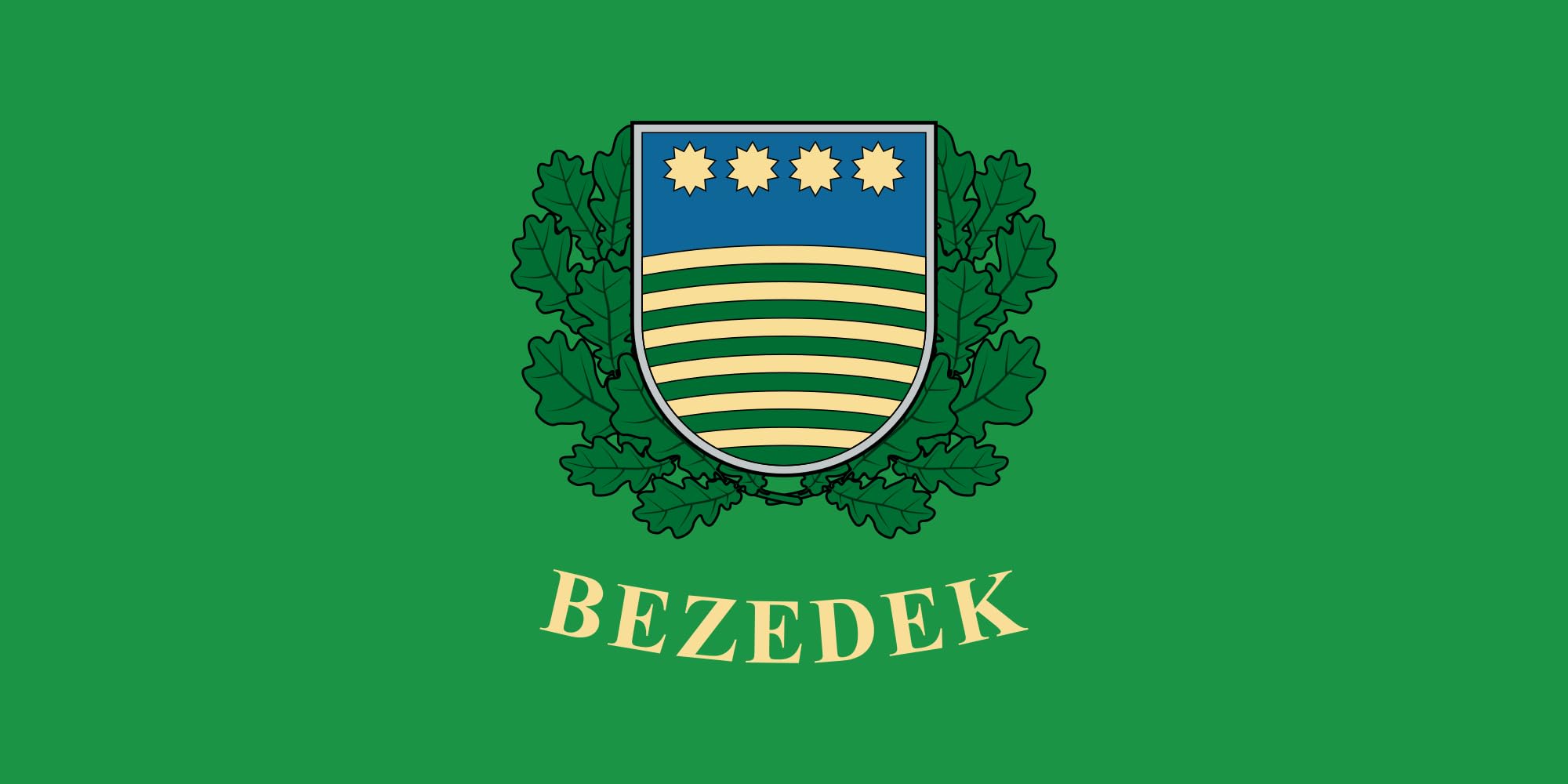 Drapeau large Bezedek officiel en tissu haut de gamme résistant
