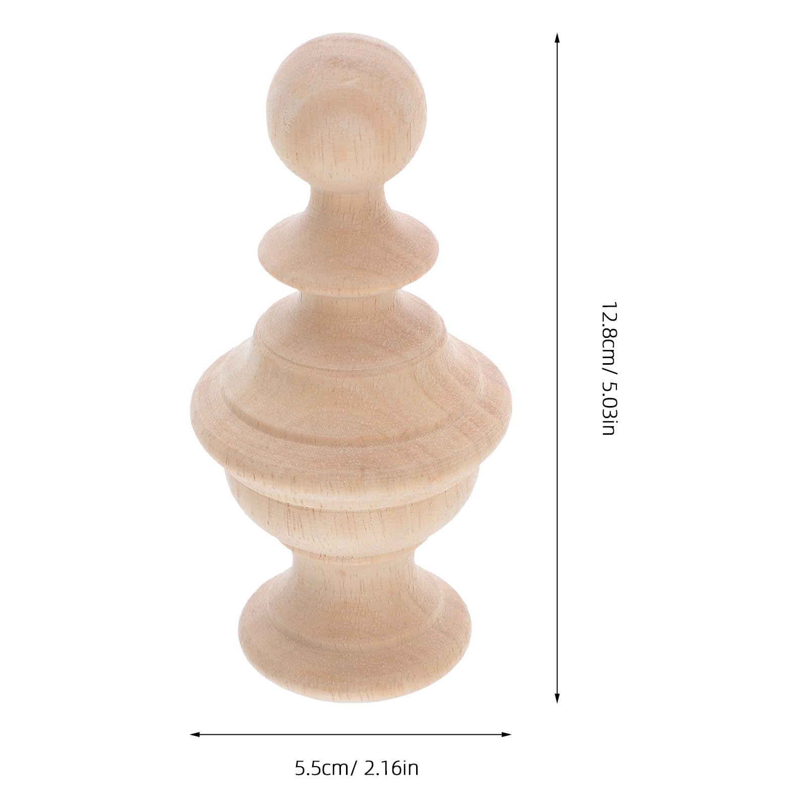SECFOU Embouts Décoratifs en Bois à Boule pour Escalier et Tringle à Rideau, Finition Lisse en Bois Naturel, Design Sculpté Main pour Décoration Chambre ou Salon
