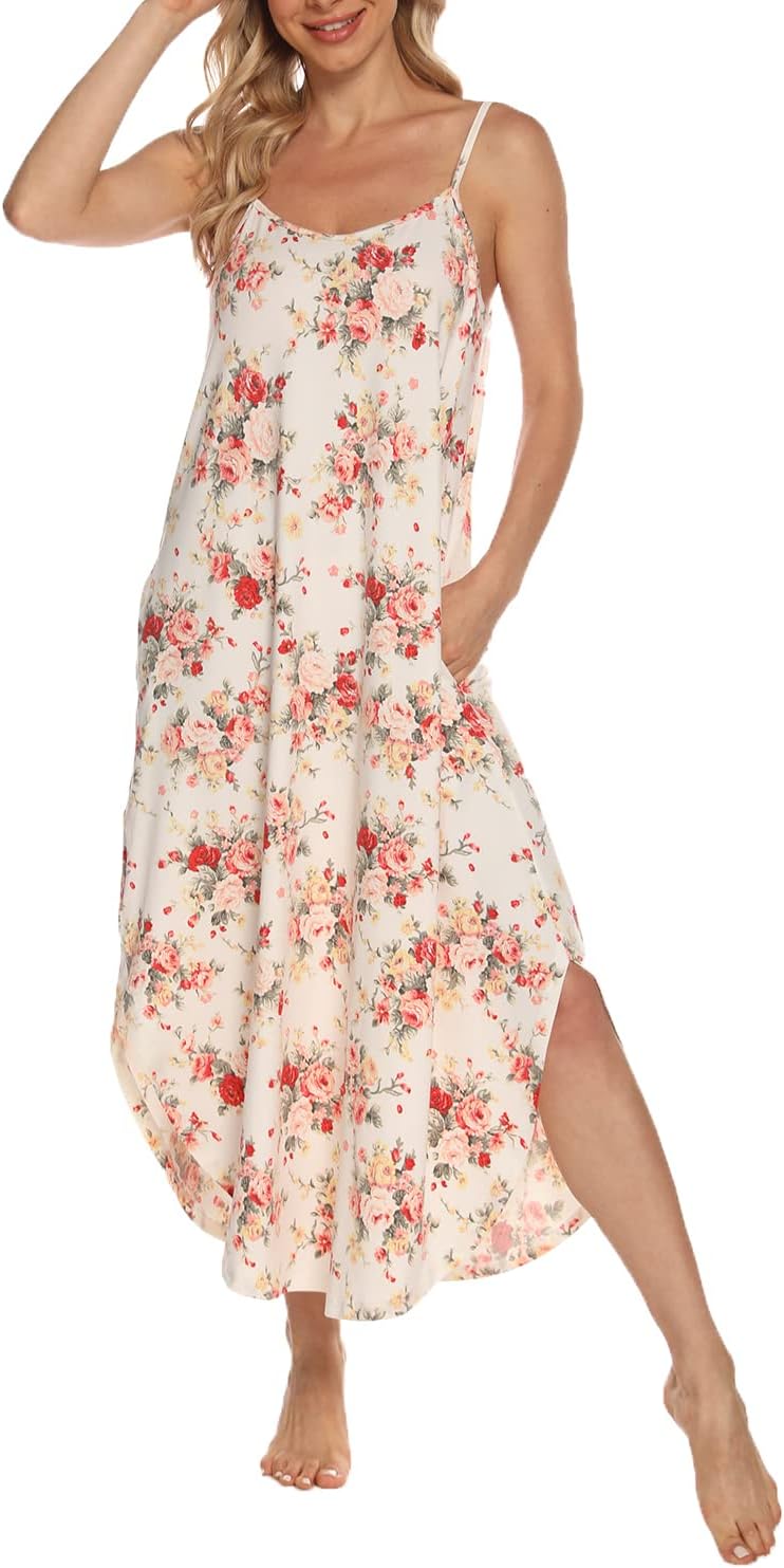 AVIIER Nightgowns for Women Sexy Lingerie Dress Soft Full Slips Dresses with Pockets AVIIER Nightgowns for Women Sexy Lingerie Dress Soft Full Slips Dresses with Pockets