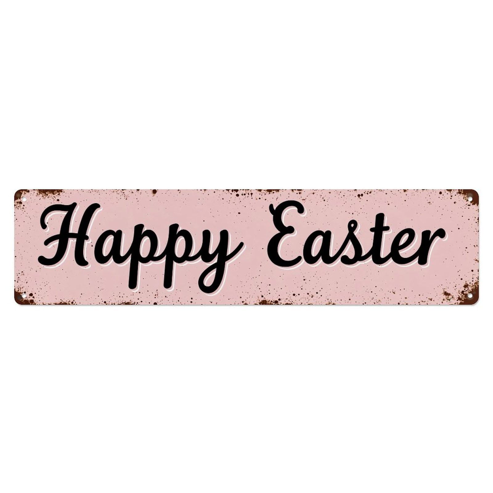 Happy Easter Text Pattern Metal Tin Sign Plaque