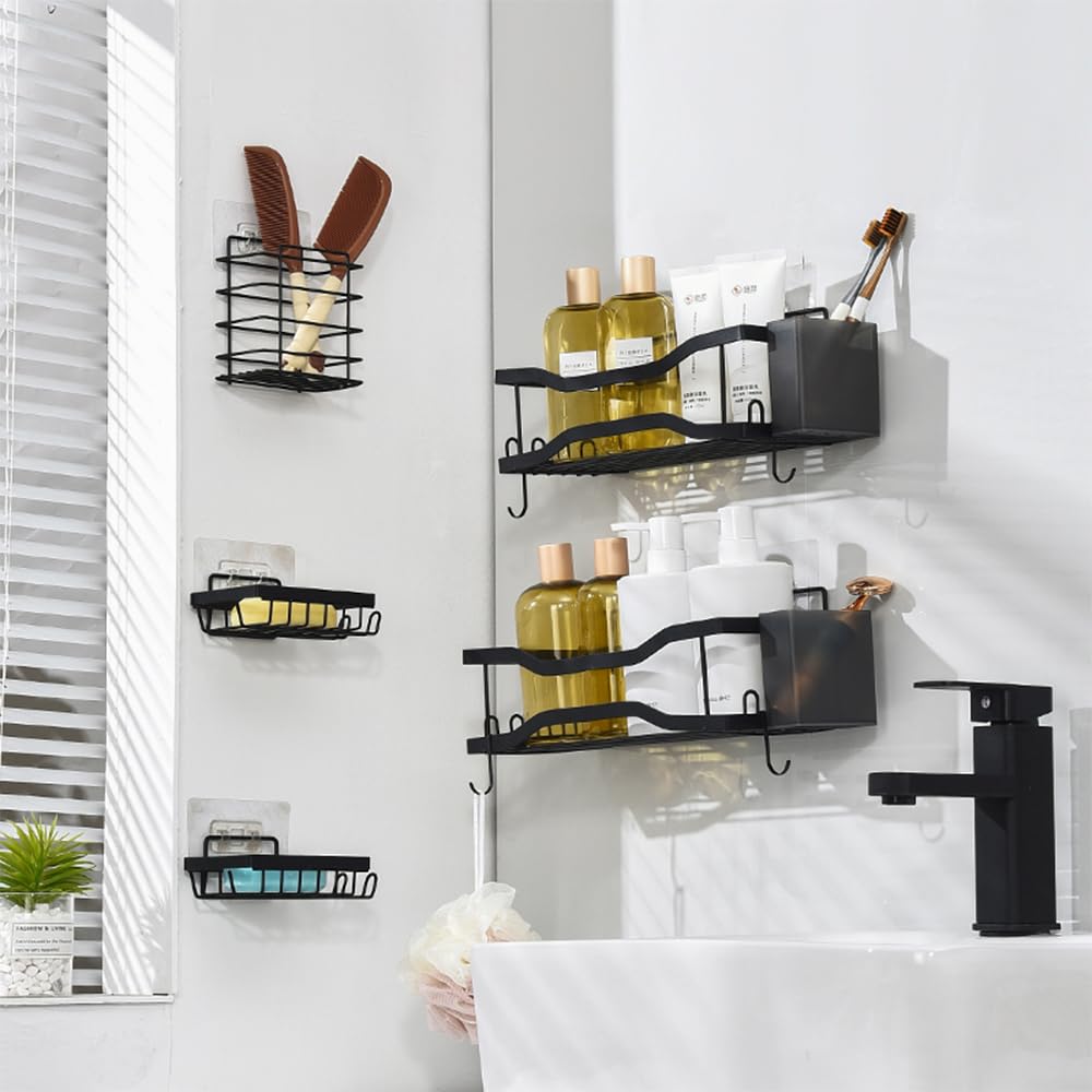 ZUIKEMX Shower Caddy, No Drilling bathroom shelf, Rustproof, Large Capacity, Self Adhesive Shower Shelves for Bathroom Storage Organization, Home Decor, Kitchen