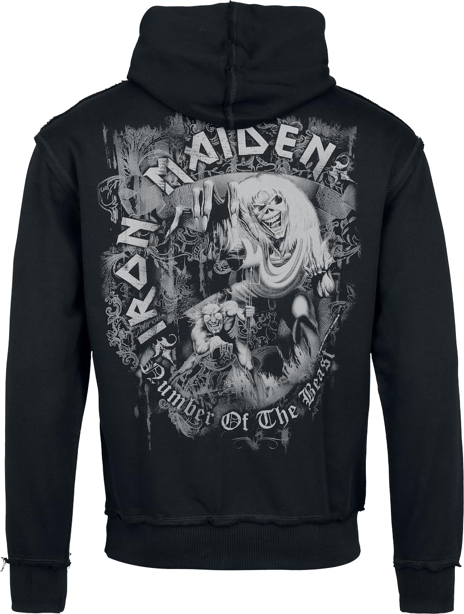 Iron Maiden Logo Männer Kapuzenpullover schwarz/grau Band-Merch, Bands