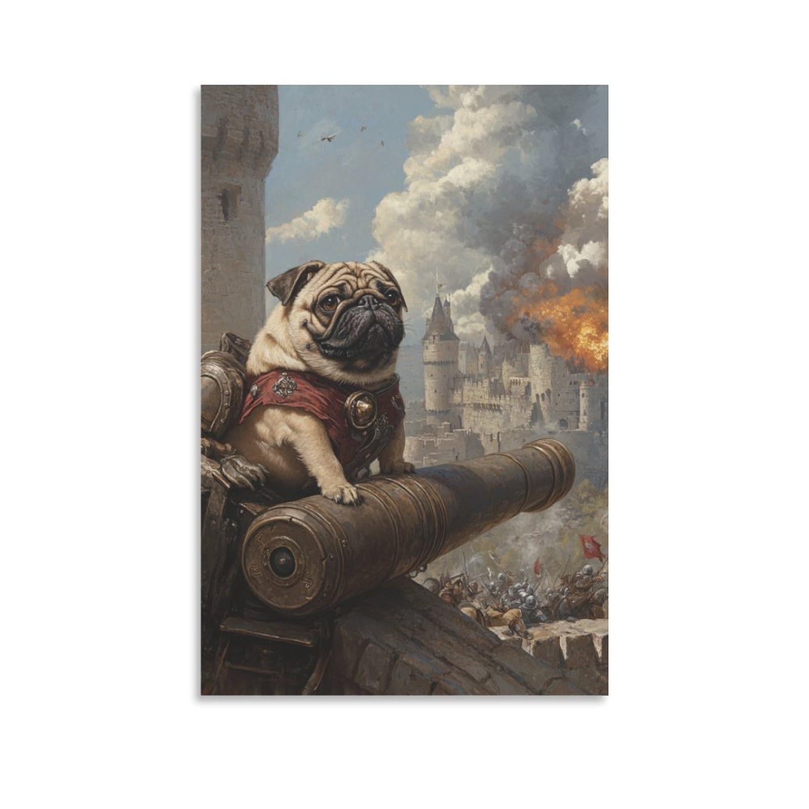 Pintura poster impresiones lienzo dormitorio tematica perro carlino 6