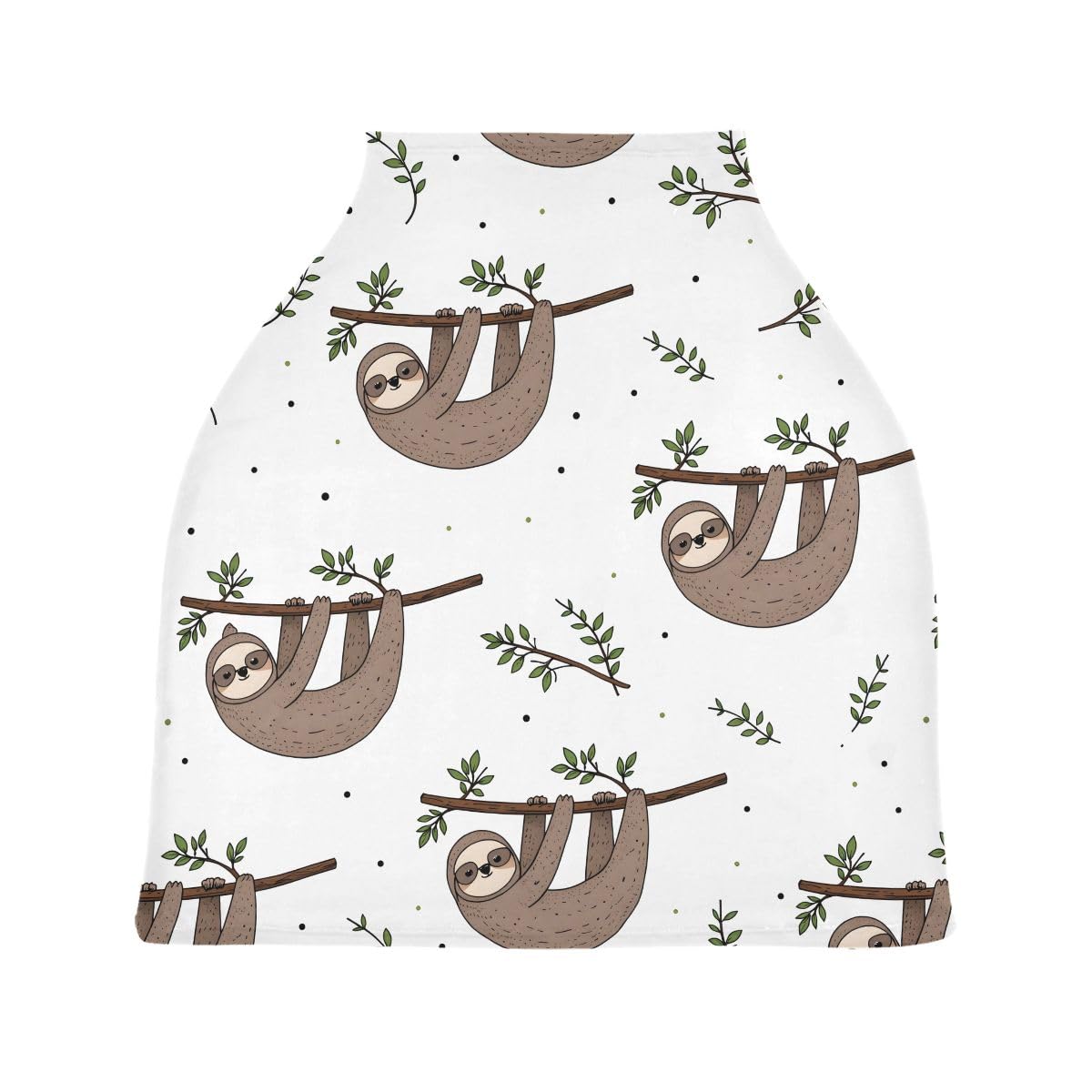 Nursing Cover Breastfeeding Scarf, Cute Doodle Sloth Car Seat Covers for Babies Infant, Stroller Cover, Carseat Canopy for Boys Girls
