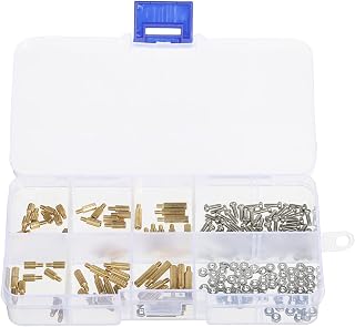 Kiboule Kit de sortimento de espaçadores de latão hexagonal macho e fêmea M2 de 180 peças com parafusos e porcas para o gabinete do computador PCB substituição da placa-mãe para componentes associados Respberry Pi