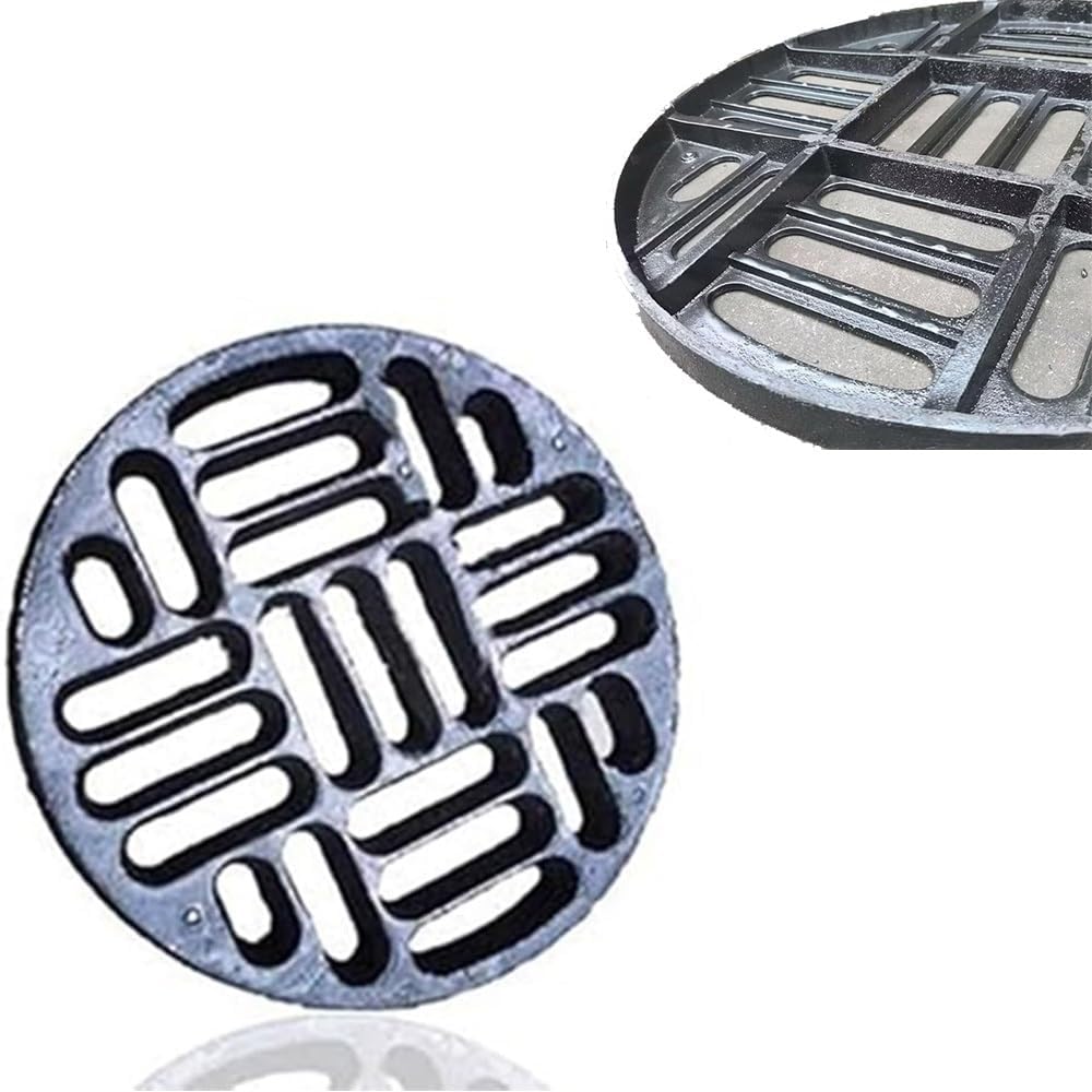 12 Inch Round Drain Grate Replacement Heavy Duty Trench Drain Cover Cast Iron Sewer Cover Grates Black Floor Drain Cover For Outdoor(30x3cm-11.8x1.2in)