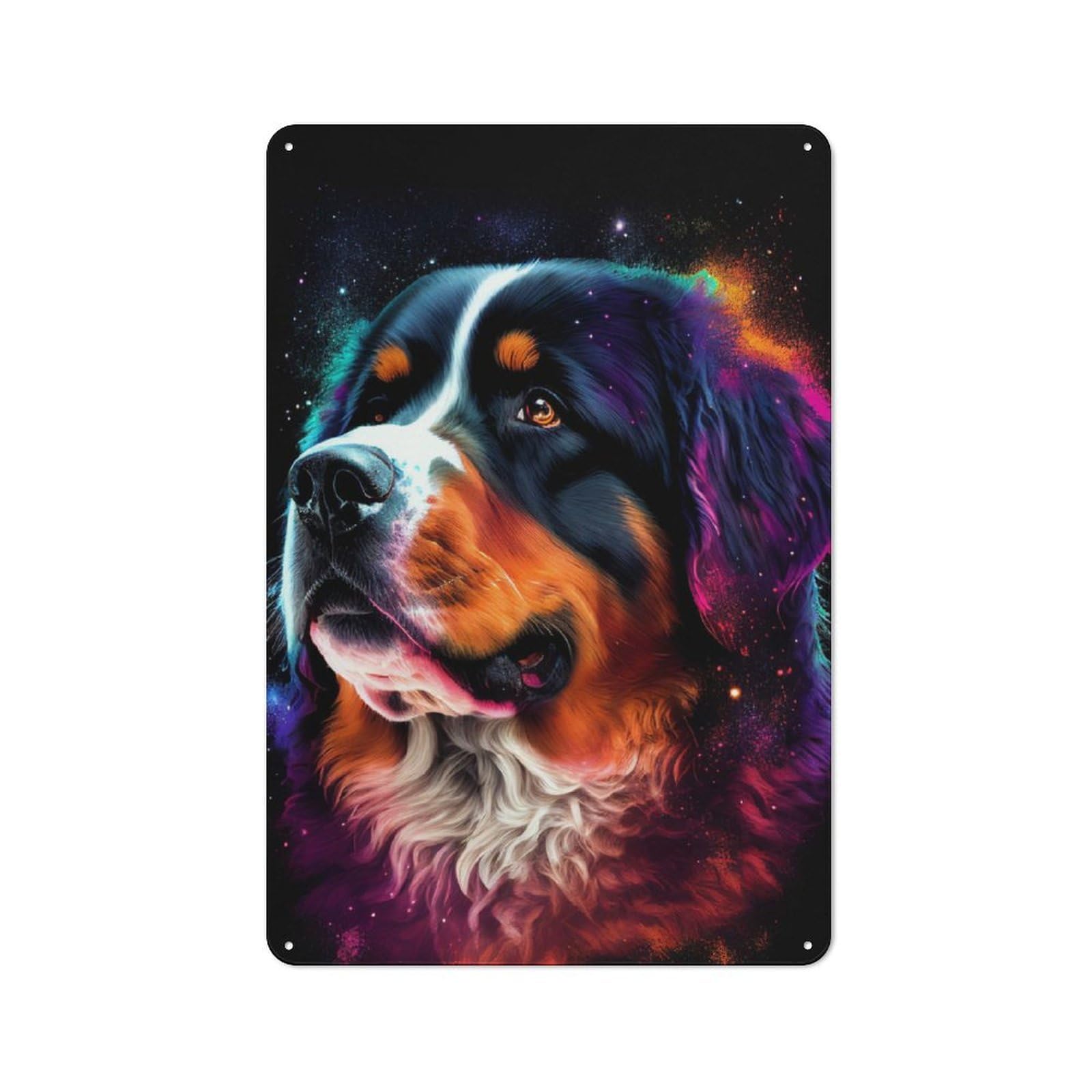 Junmoney Bernese Mountain Galaxy Metal Sign 30X20cm With For Pub Or Café, Vintage Decor, For Metal Sign Collectors, For Garage And Workshop Walls
