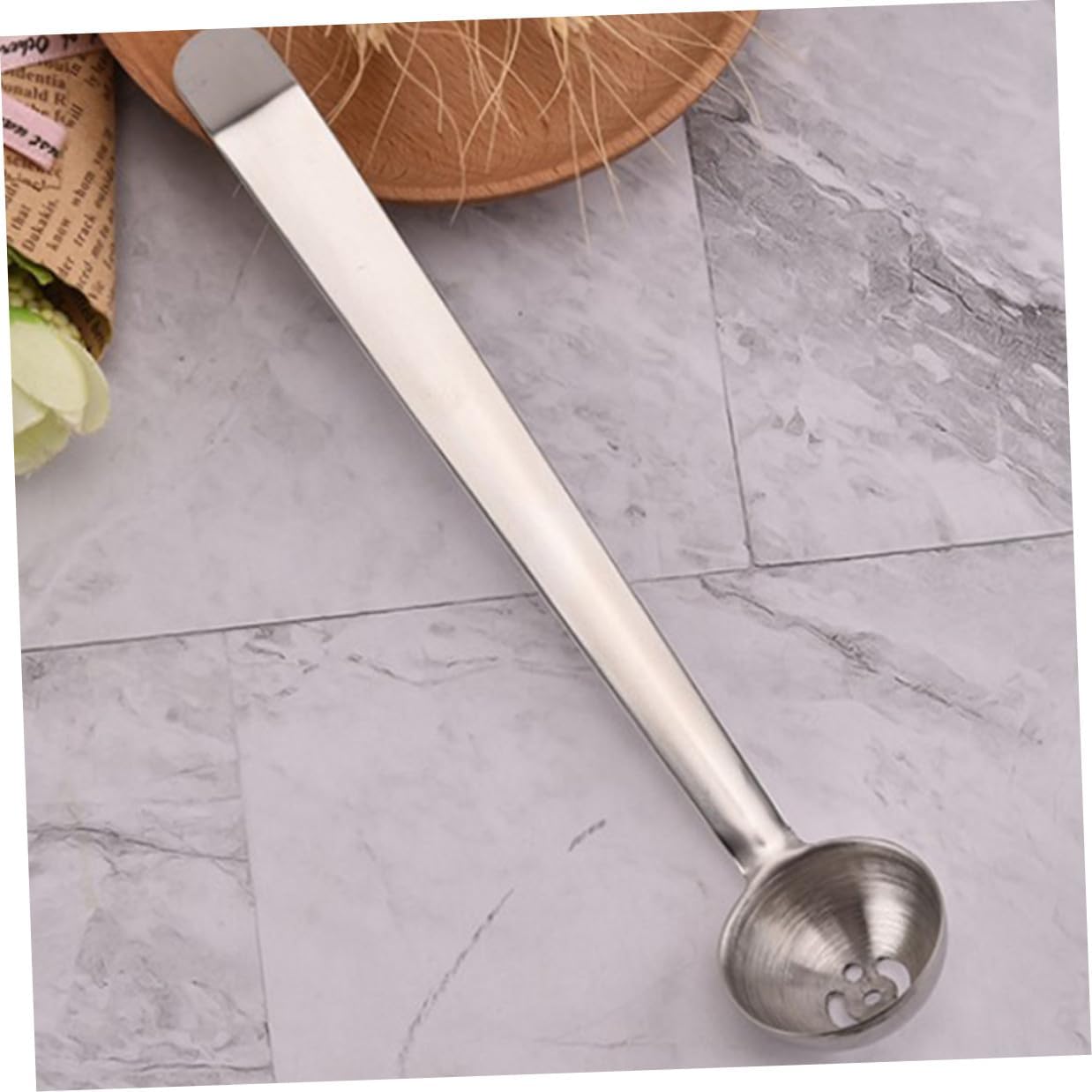 TOYANDONA 2Pcs Stainless Steel Olive Spoon with Drain Slotted Cherry Jar Spoons for Straining and Serving Pickles Long-handle Kitchen Utensils for Home Cafe Bar and Parties