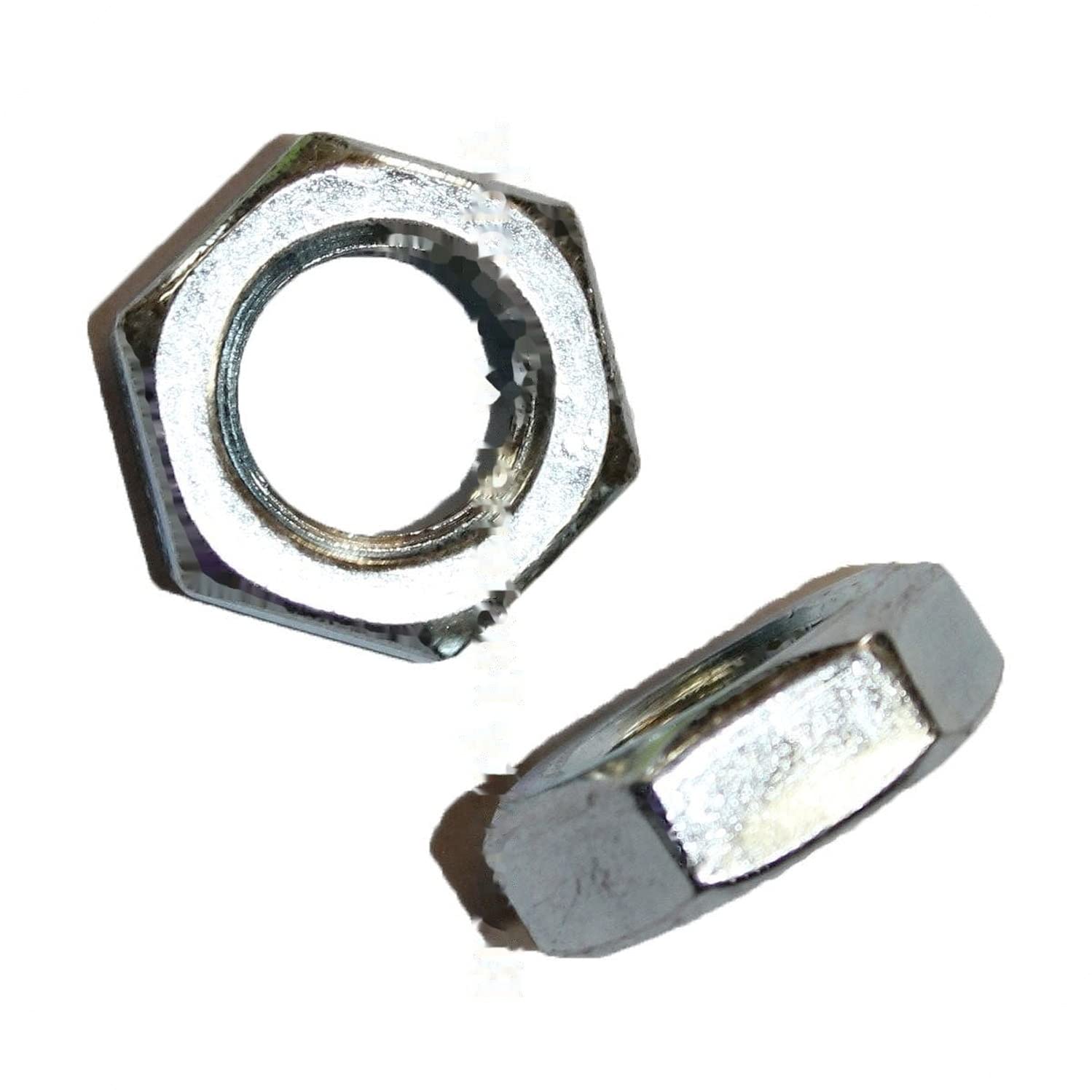 (Qty 2pcs) M14 X 1.50 Pitch Left Hand Thread Hexagon Lock (Qty THINpcs) Nuts - Steel (Qty 2PCS Hardware Fastener Kit Set RV3318S