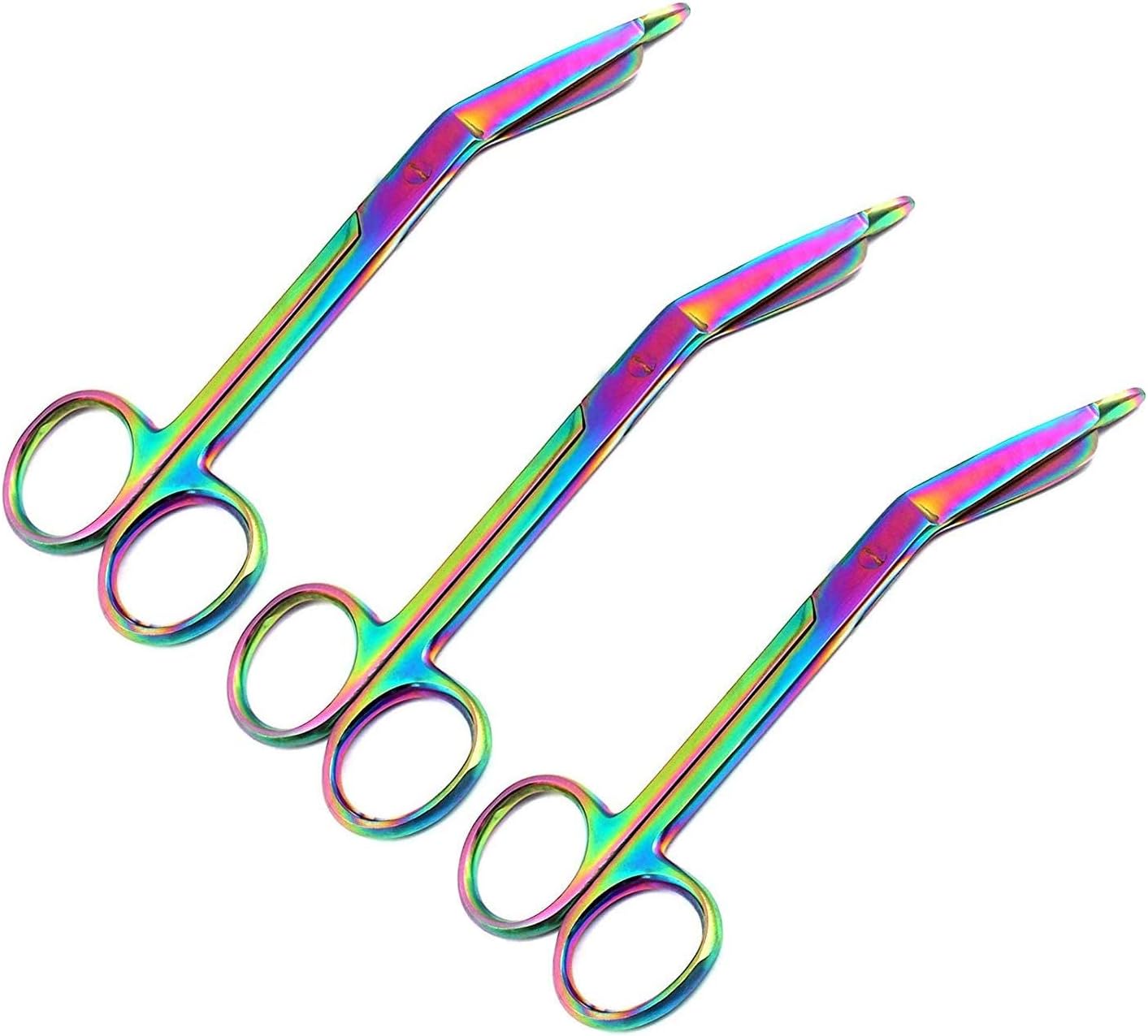 OdontoMed2011 3 Lister Bandage Scissors 5.5" Stainless Steel Multi Color Rainbow ODM
