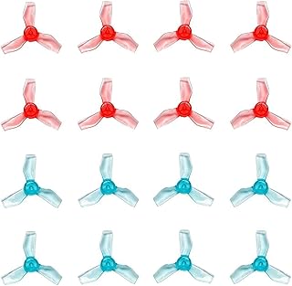 Gemfan 31mm 1219 3-Blade Propellers with 1.0 mm Center Hole for Micro Tiny Whoop FPV Racing Quadcopter (Blue & Red, 16pcs - 8CW 8CCW)