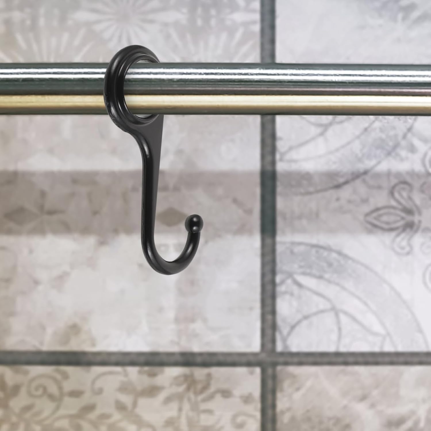 TEHAUX 5pcs Multi-Purpose Hooks for Kitchen and Bathroom Modern Metal Hanging Hooks Curved Design Reusable and Versatile for Organizing Towels Clothes and Accessories image 5