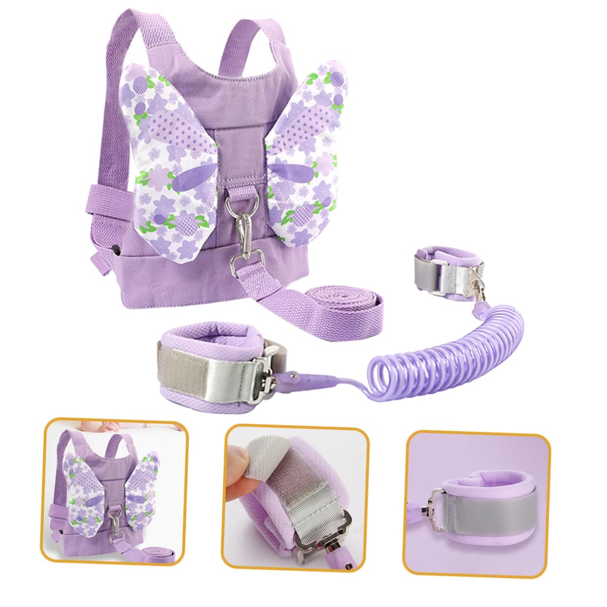 Safety Harness Leash with Rotating Butterfly Wrist Link for Anti-Lost Strap for Outdoor Use and Crowded Places