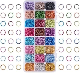 Pandahall 1 Box (about 2400 pcs) Colorful Aluminum Wire Open Jump Rings For Jewellery Making Accessories,Mixed Color, 10x1mm, 8mm inner diameter