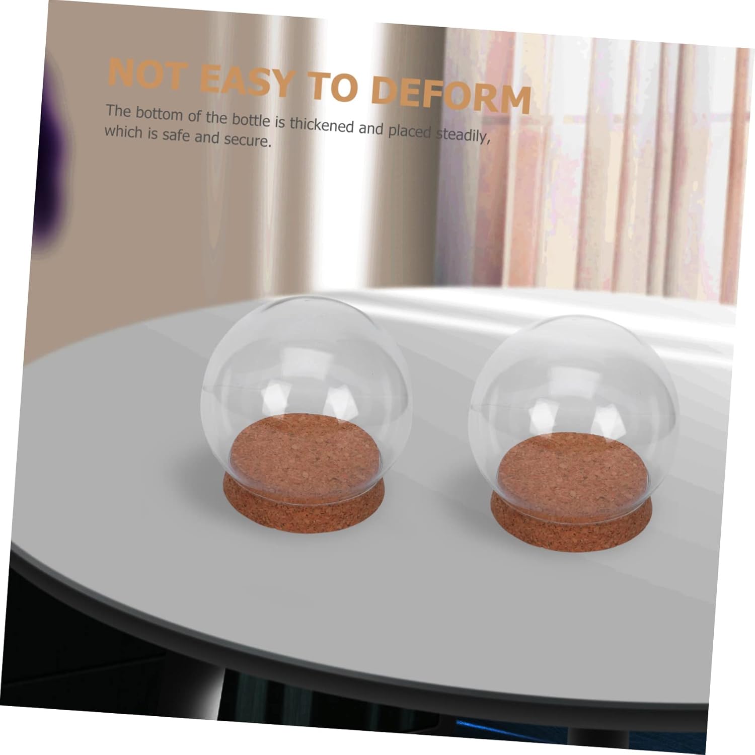 4Pcs Eternal Flower Display Covers Glass Dome with Cork Base for Preserved Flowers Miniatures Decoration Home Party Gift