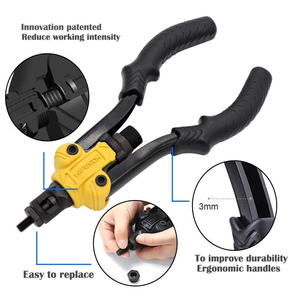 Remachadora La mano del remache tuerca inserto roscado Mandriles Manual de remachadoras Tuerca remachadora for M3 M4 M5 M6 M8 M10 Tuercas Caja de herramientas Remachadora De Tuercas
