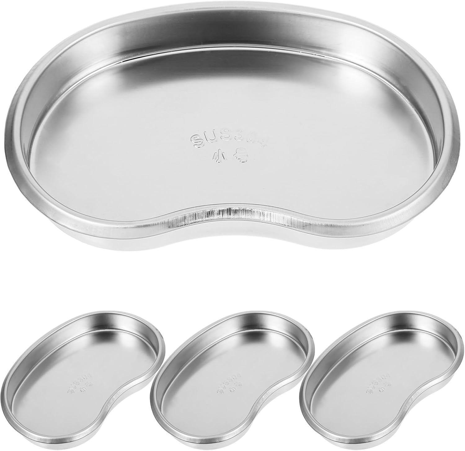 Stainless Steel Emesis Platter Oval Shaped Small Metal Tray Seamless Design and Ergonomic Shape for Laboratories and Use