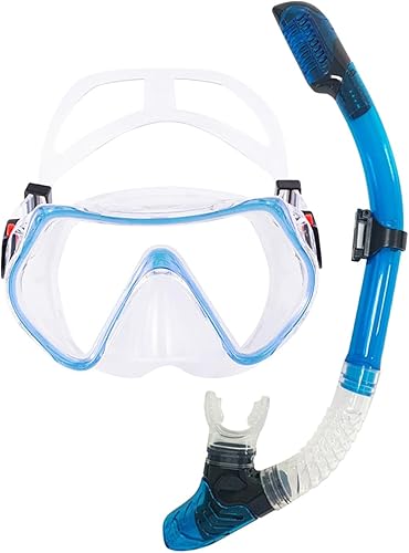 Equipo de esnórquel para adultos, máscara de natación antivaho con vista panorámica, kit de esnórquel con parte superior seca, juego de máscara de