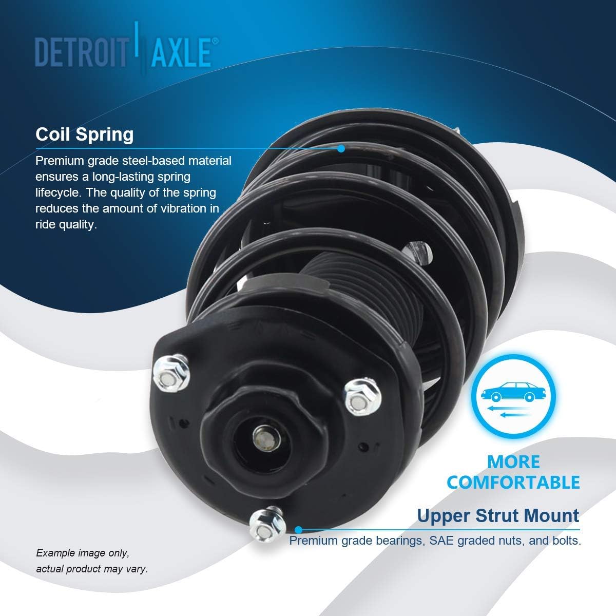 Detroit Axle - 2.2L Front Left Strut for Toyota 1997-2001 Camry, 1999-2003 Solara, Driver Side Strut Coil Spring Replacement Quick Install Ready Strut Shock Assembly