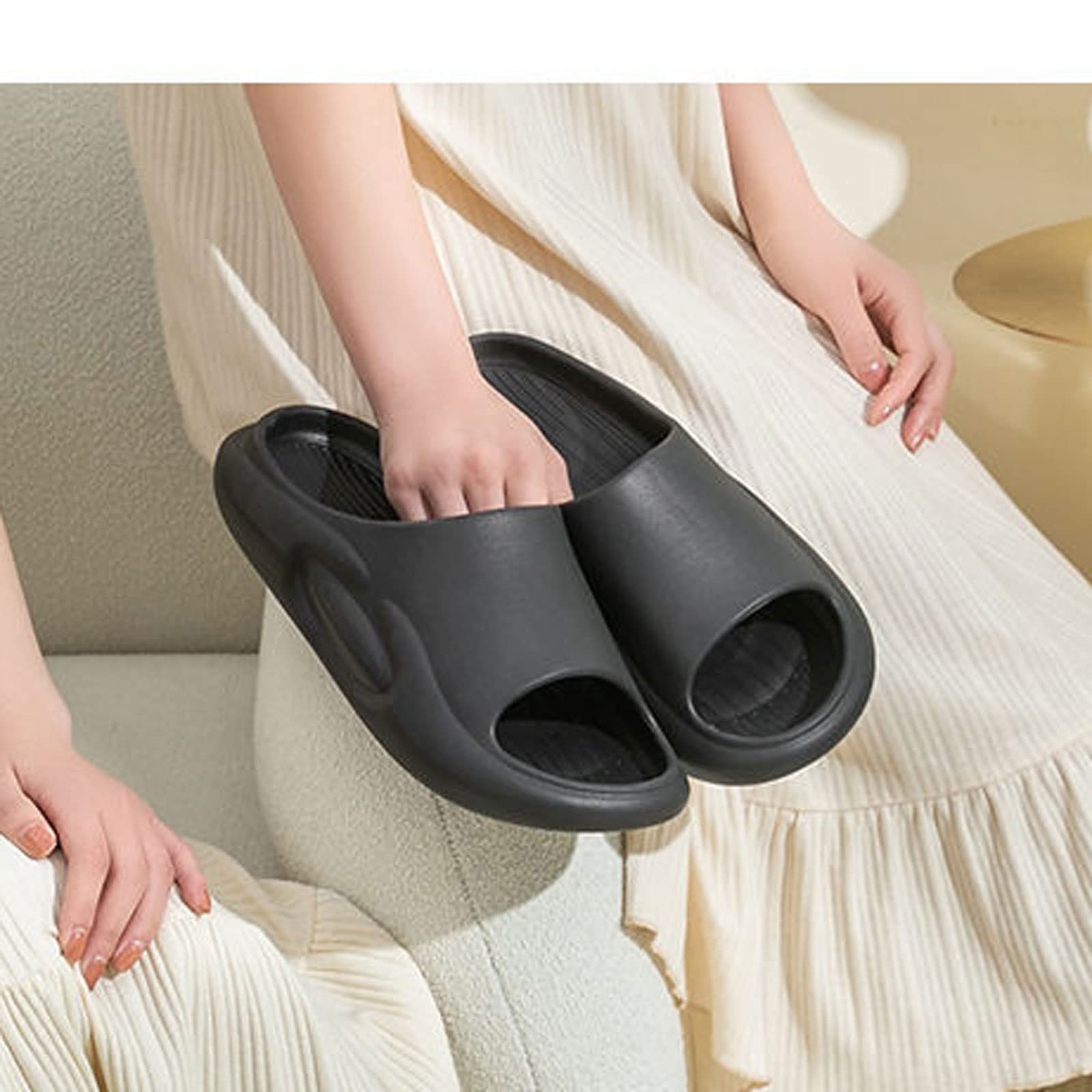 YHQZNLXQ Zapatillas para Mujer Zapatillas para Hombres y Mujeres Casa de Verano Baño Antideslizante al Aire Libre Pareja de baño Fondo Grueso Sandalias para Hombres en casa Verano simple40-41