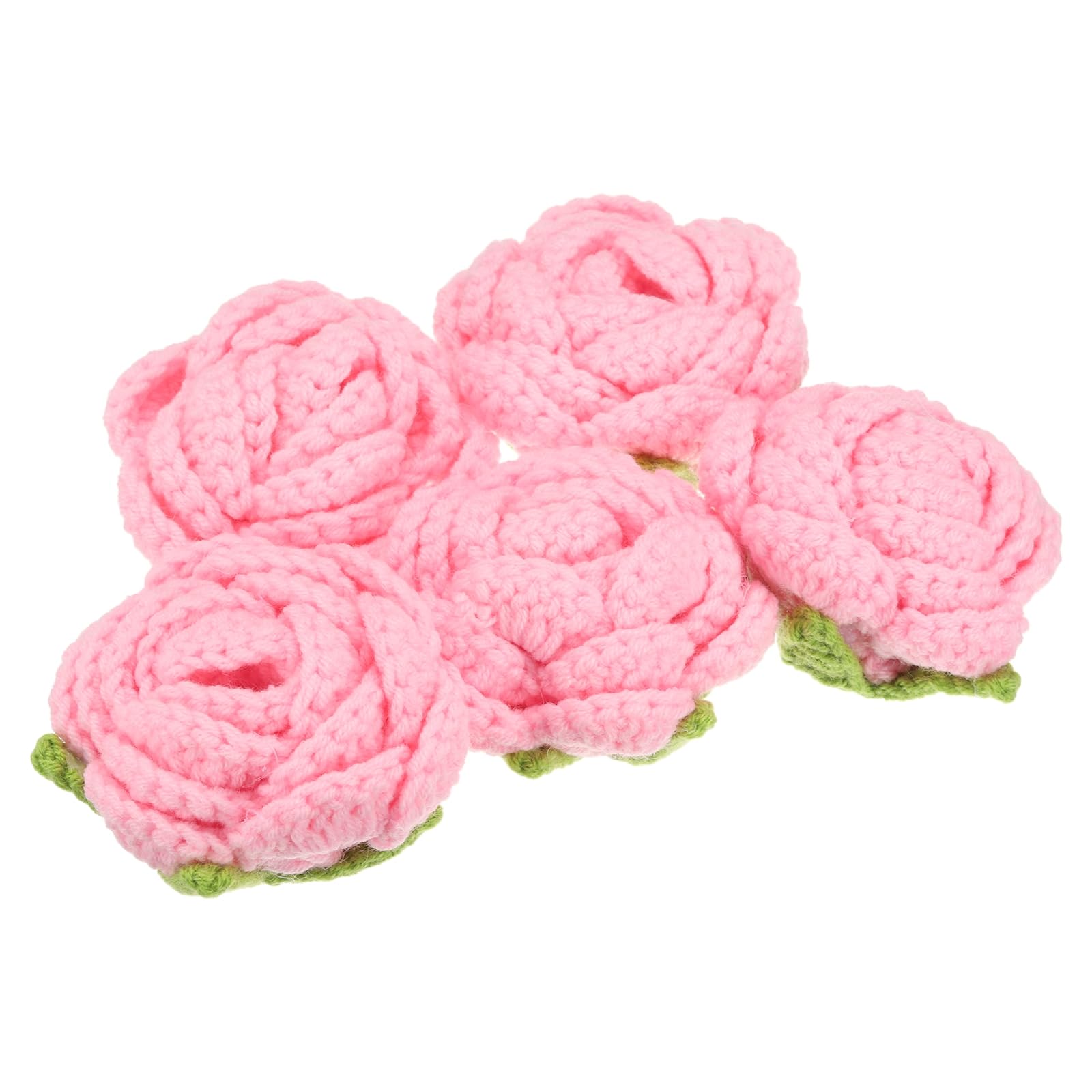 Fleurs au crochet rose écussons à coudre pour coiffures et décoration mariage fête