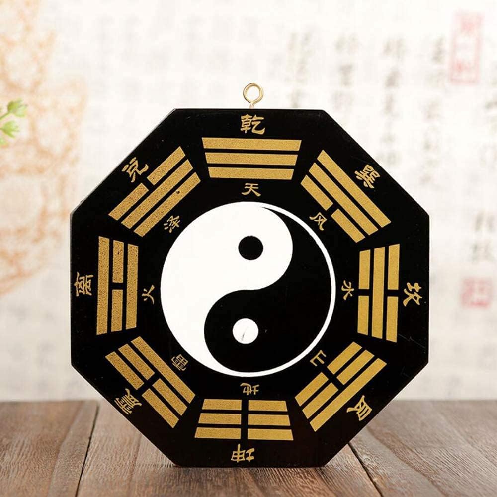 Traditional Chinese Feng Shui Bagua Mirror Ornament Chinese Traditional Feng Shui Tai Chi Bagua Yin Yang Mirror for Protection Against Active Harmful Energy(Color:Tai Chi Mirror)