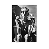 LINWDSB Bathroom Decor Wall Art Black and White Woman Rest and Relax on Toilet Sexy Posters Fashion Modern Artwork Canvas PrintUnframe-style12x18inch(30x45cm)
