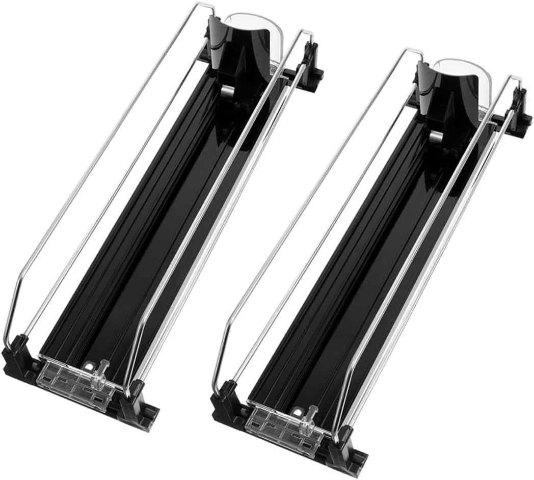 GALPADA 2pcs Automatic Pusher Soda Can Organizer Fridge Drinks Dispenser Refrigerator Beverage Organizer for Cans and Bottled Beverages Easy Install and Material