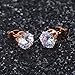 MDFUN 18K Rose Gold Plated Round Clear Cubic Zirconia Stud Earring Pack of 6 Pairs (6 Pairs)